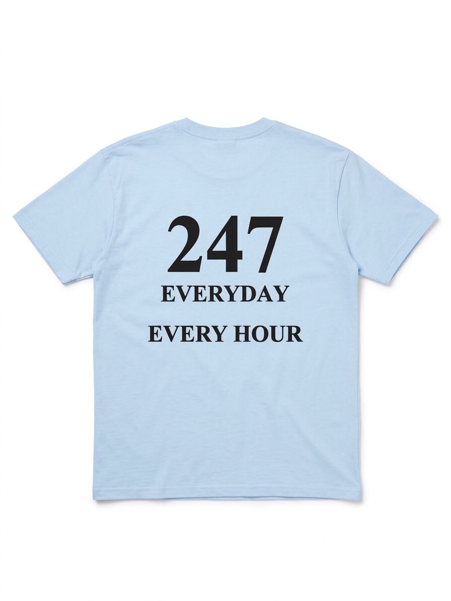 baby blue t-shirt