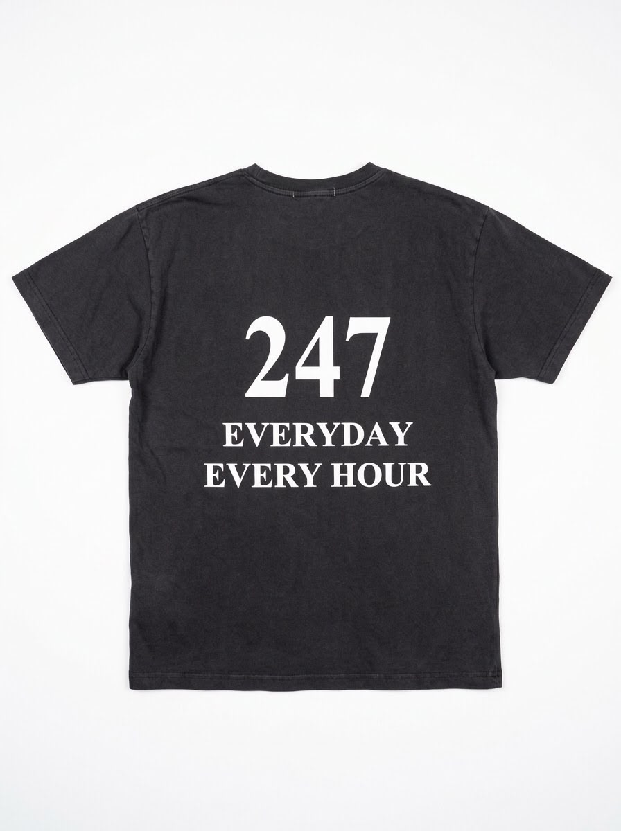 dark grey t-shirt