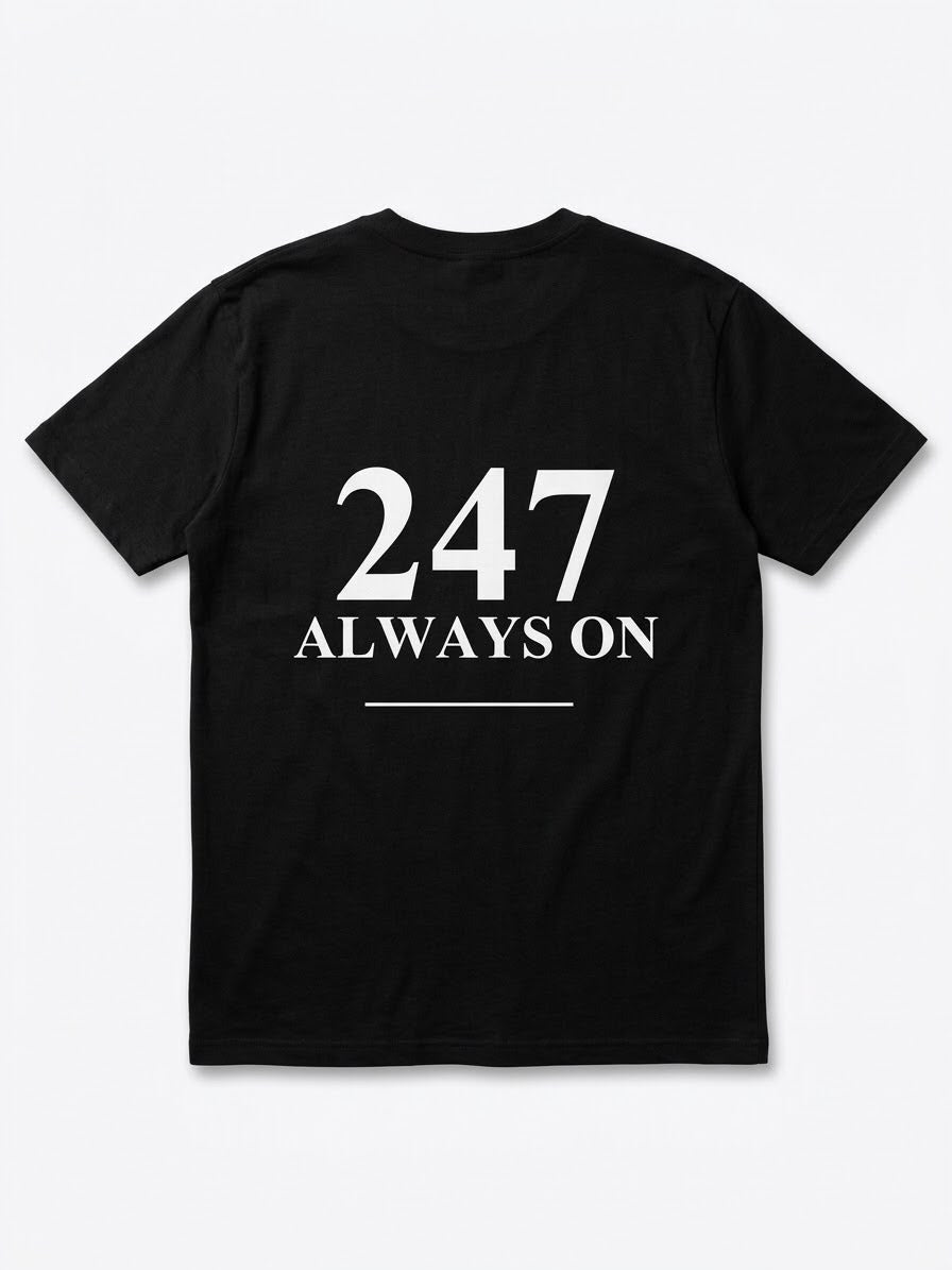 black t-shirt